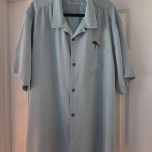 Tommy Bahama Sky Blue Casual Shirt with Embroidery